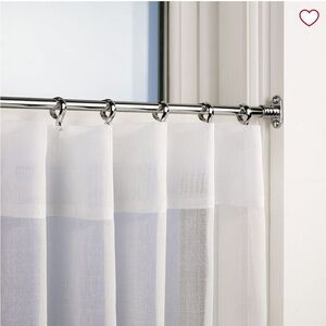 3 Rejuvenation Inside-Mount Cafe Set Drapery Hardware in Polished Nickel